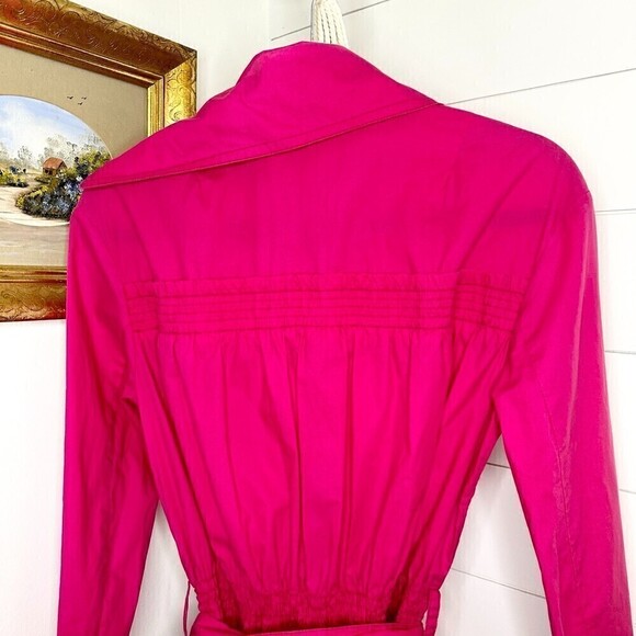 Patrizia Pepe Lightweight Trench Coat Ruby Violet NWT IT 42/US 6 - Picture 4 of 9